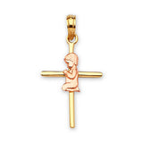 First Communion Kids Pendant in 14K Two-Tone Gold