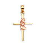 First Communion Kids Pendant in 14K Two-Tone Gold