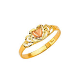 Heart Ladies Ring in 14K Two-Tone Gold