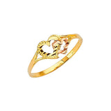 Heart Ladies Ring in 14K Two-Tone Gold