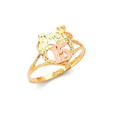 Ladies Ring in 14K Tri-Color Gold