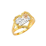 Heart Ladies Ring in 14K Tri-Color Gold