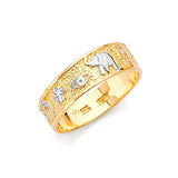 Lucky Charm Ladies Ring in 14K Two-Tone Gold