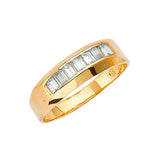 White CZ Mens Ring in 14K Gold