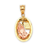 First Communion Kids Pendant in 14K Two-Tone Gold