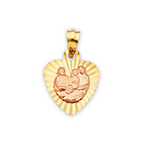 Baptism Kids Pendant in 14K Two-Tone Gold