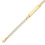 6" inch Mariner Kids ID Bracelet In 14K Two-Tone Gold