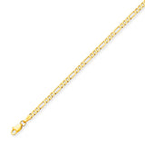 Figaro Unisex Link Bracelet In 14K Gold