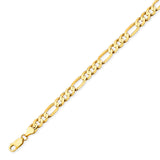 Figaro Unisex Link Bracelet In 14K Gold