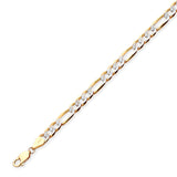 Figaro Unisex Link Bracelet In 14K Two-Tone Gold