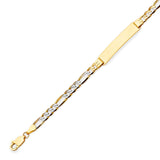 6" inch Figaro Kids ID Bracelet In 14K Two-Tone Gold