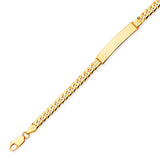 Cuban Unisex ID Bracelet In 14K Gold