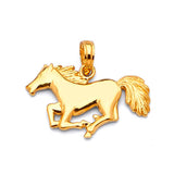 Horse Mens Pendant in 14K Gold