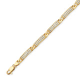 Fancy White CZ Ladies Ornate Bracelet In 14K Gold