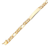 6" inch Figaro Kids ID Bracelet In 14K Gold