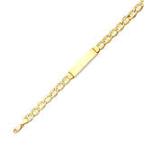 Mariner Mens ID Bracelet In 14K Gold