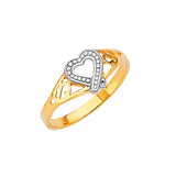 Heart Ladies Ring in 14K Two-Tone Gold