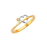 Heart Ladies Ring in 14K Two-Tone Gold