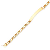 Cuban Unisex ID Bracelet In 14K Gold