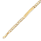 6" inch Cuban Kids Border ID Bracelet In 14K Gold