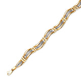 Fancy Ladies Ornate Bracelet In 14K Two-Tone Gold