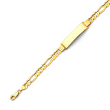 Figaro Mens ID Bracelet In 14K Gold