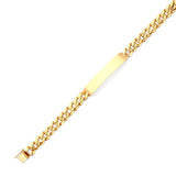 Cuban Mens ID Bracelet In 14K Gold