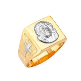 Jesucristo Mens Ring in 14K Two-Tone Gold