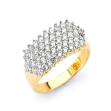 White CZ Ladies Ring in 14K Two-Tone Gold