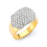 White CZ Ladies Ring in 14K Two-Tone Gold