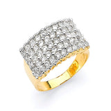 White CZ Ladies Ring in 14K Two-Tone Gold