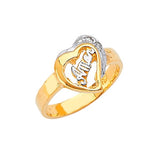 Heart Ladies Ring in 14K Two-Tone Gold