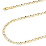 Solid Cuban Chain in 14K Two-Tone Gold