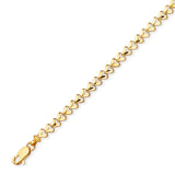 Fancy Ladies Heart Ornate Bracelet In 14K Gold