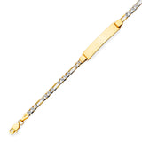 6" inch Figaro Kids ID Bracelet In 14K Two-Tone Gold