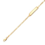 6" inch Figaro Kids ID Bracelet In 14K Gold