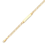 6" inch Figaro Kids ID Bracelet In 14K Gold