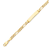 6" inch Figaro Kids ID Bracelet In 14K Gold