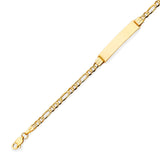 6" inch Figaro Kids ID Bracelet In 14K Gold