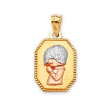 First Communion Kids Pendant in 14K Tri-Color Gold