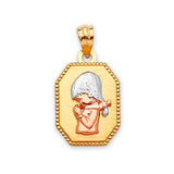 First Communion Kids Pendant in 14K Tri-Color Gold