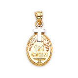 First Communion Kids Pendant in 14K Tri-Color Gold