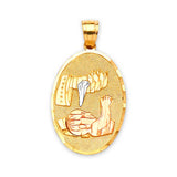 Baptism Kids Pendant in 14K Tri-Color Gold