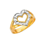 Heart Ladies Ring in 14K Two-Tone Gold