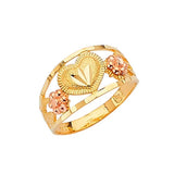 Heart Ladies Ring in 14K Two-Tone Gold