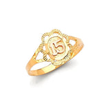 Ladies Ring in 14K Tri-Color Gold