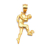 Sports Mens Pendant in 14K Gold