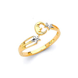 Moon Ladies Ring in 14K Two-Tone Gold