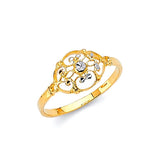 Ladies Ring in 14K Two-Tone Gold