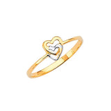 Heart Ladies Ring in 14K Two-Tone Gold